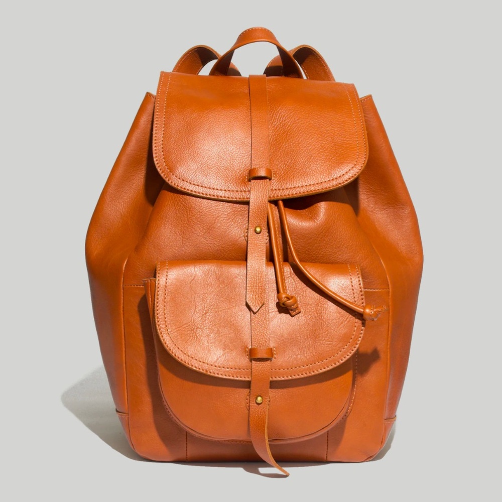 Madewell the transport rucksack in English saddle